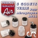 Godets verre x6 pour Aérographe A011